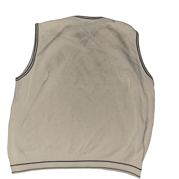 Cypress Links White Knit Golf Sweater Vest XL 100% Cotton Embroidered Golf Bag U - Picture 4 of 5